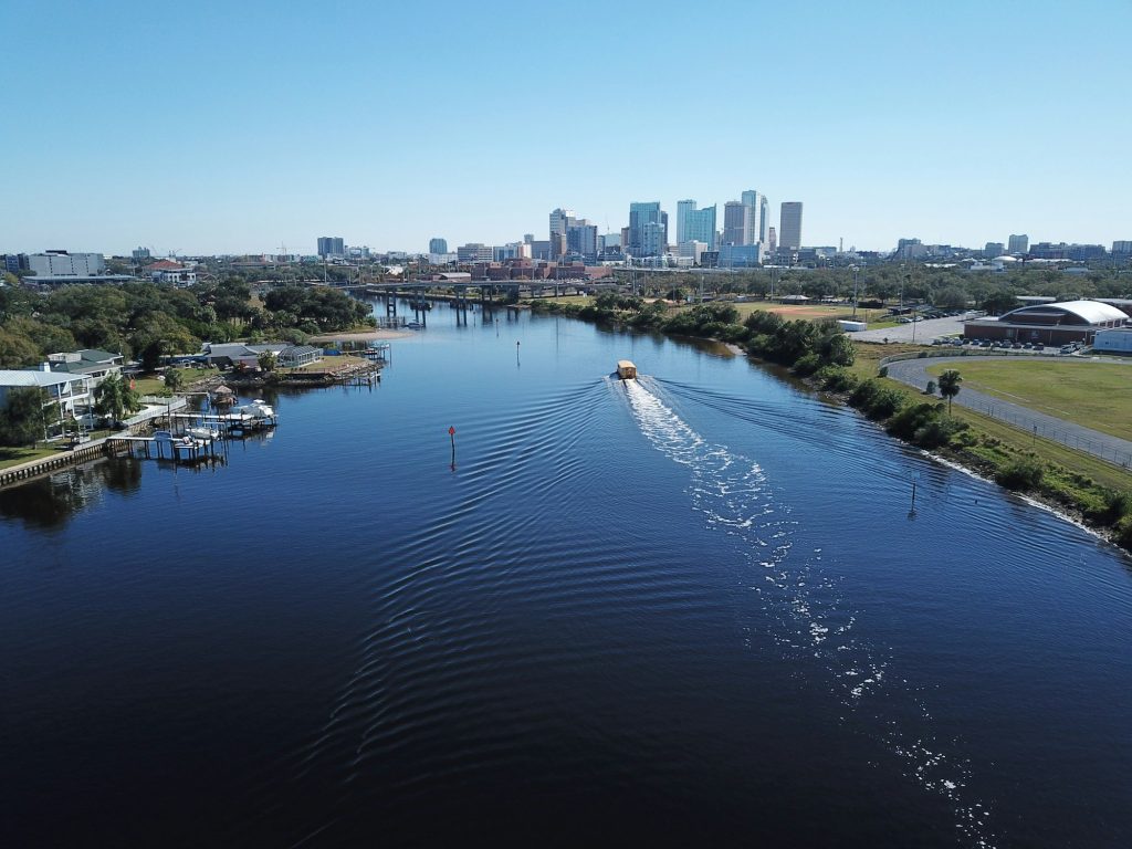 Water taxi on the Hillsborough River near Tampa Heights