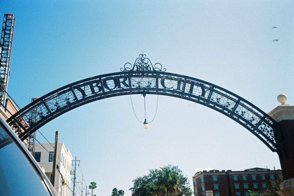 The historic Ybor City arch over 7th Avenue